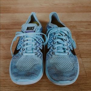 Blue nike free run sneakers